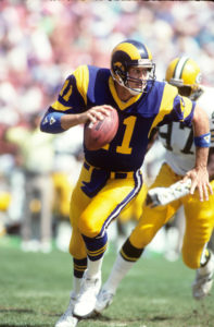 Jim Everett playing for the Los Angeles Rams in the late 80's