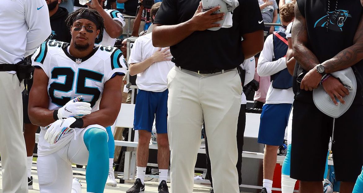 Eric Reid continued to kneel as a member of the Carolina Panthers